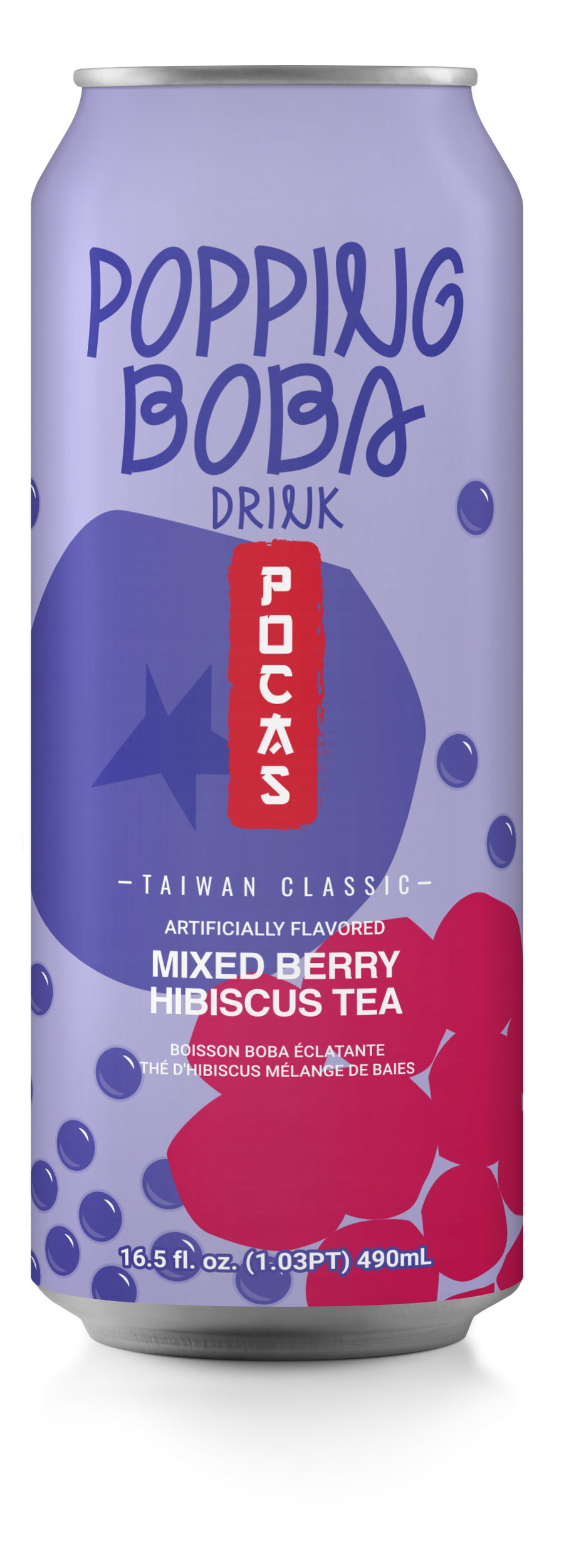 Pocas Popping Boba Mixed Berry Hibiscus Tea 490 ml Snaxies Exotic Drink Montreal Quebec Canada