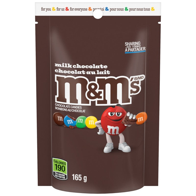 M&M's Milk Chocolate 165 g Exotic Candy Store Montreal Quebec Canada Snaxies