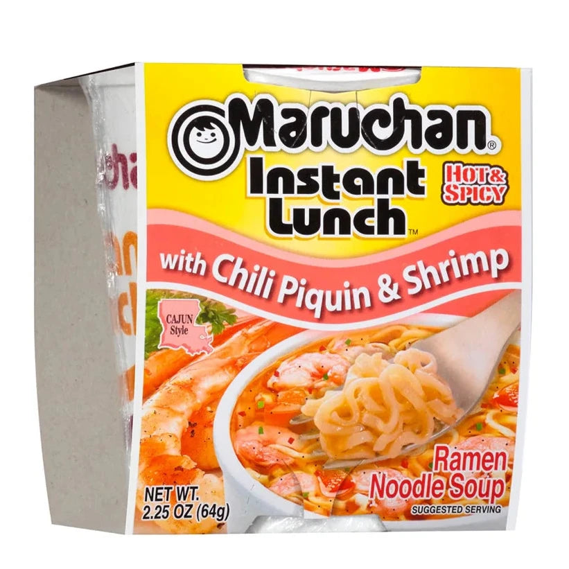 Maruchan Ramen Noodle Soup Cup Chili Piquin' & Shrimp Flavour 64 g Exotic Snacks Montreal Quebec Canada Snaxies