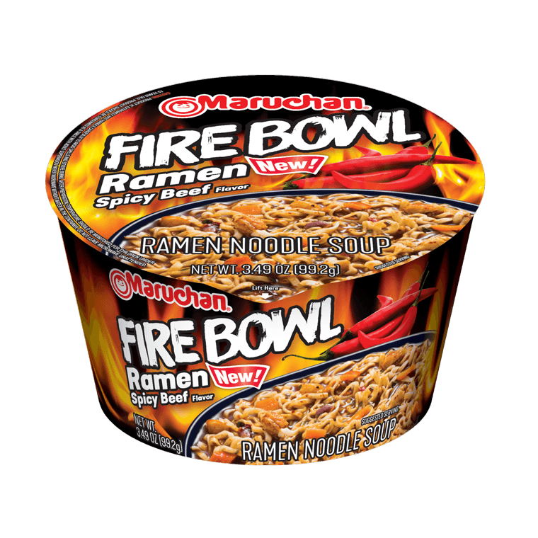 Maruchan Fire Bowl Ramen Spicy Beef Flavour 99.2 g Exotic Snacks Montreal Quebec Canada Snaxies