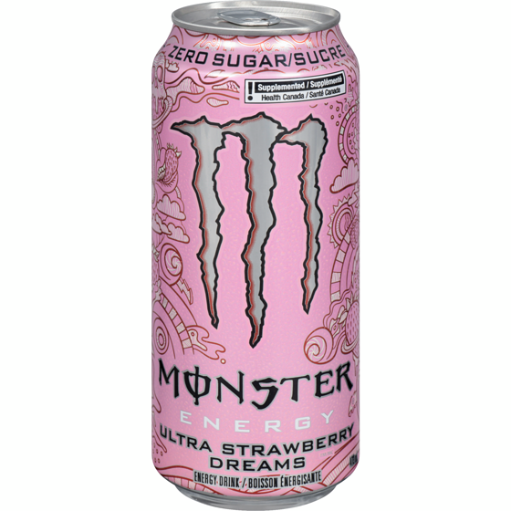 Monster Energy Ultra Strawberry Dreams 473 ml Exotic Drink Snaxies Montreal Quebec Canada