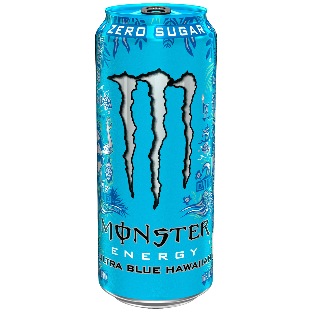 Monster Energy Zero Ultra Blue Hawaiian 473 mL Exotic Energy Drinks Montreal Quebec Canada Snaxies