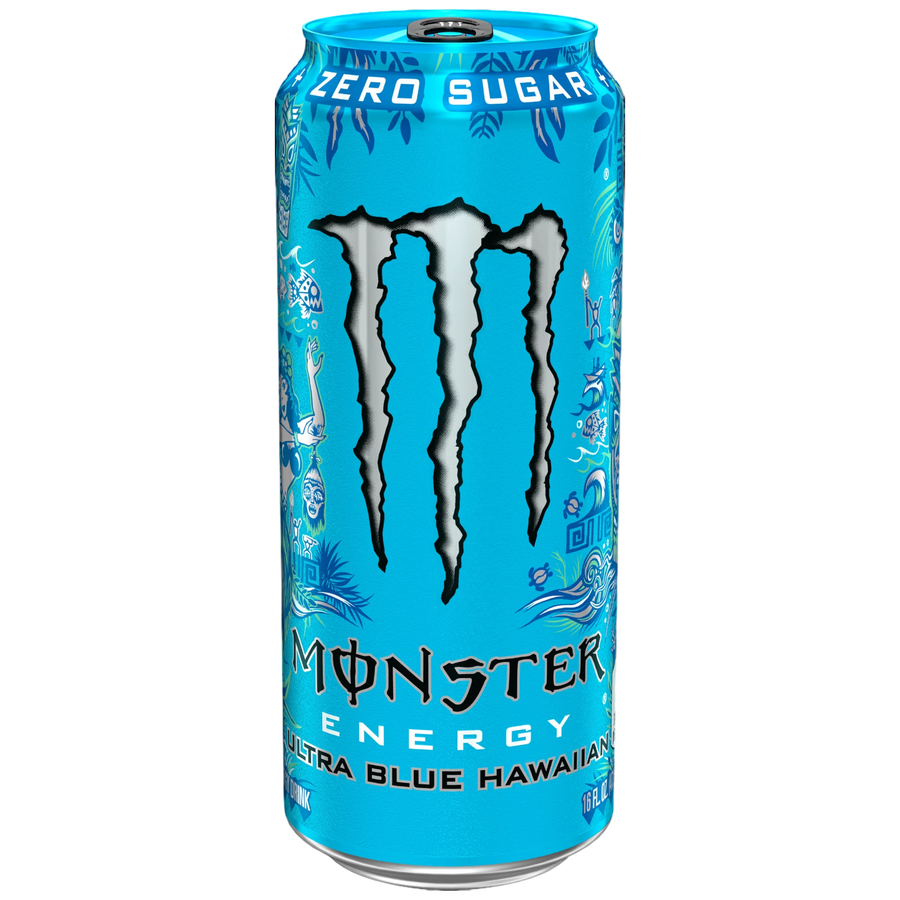 Monster Energy Zero Ultra Blue Hawaiian 473 mL Exotic Energy Drinks Montreal Quebec Canada Snaxies