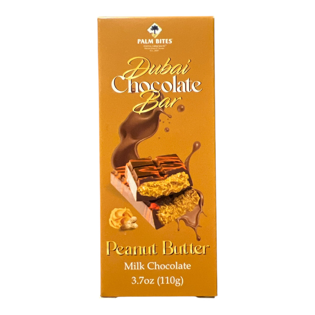 Palm Bites Dubai Peanut Butter Milk Chocolate Bar 110 g Exotic Candy Store Montreal Quebec Canada Snaxies