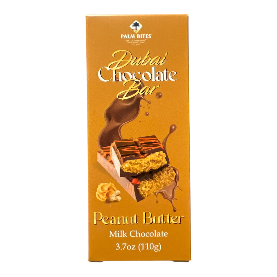 Palm Bites Dubai Peanut Butter Milk Chocolate Bar 110 g Exotic Candy Store Montreal Quebec Canada Snaxies