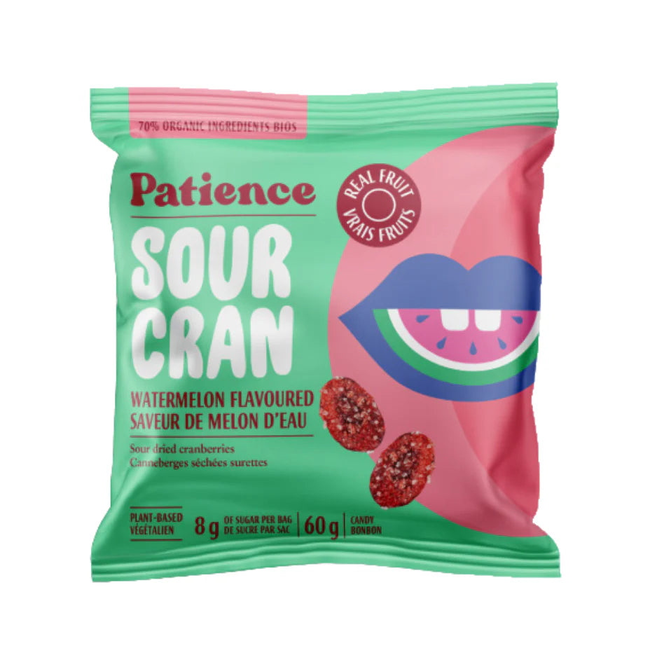 SourCran Sour Dried Cranberries Watermelon 60 g Candy Snaxies Montreal Quebec Canada 