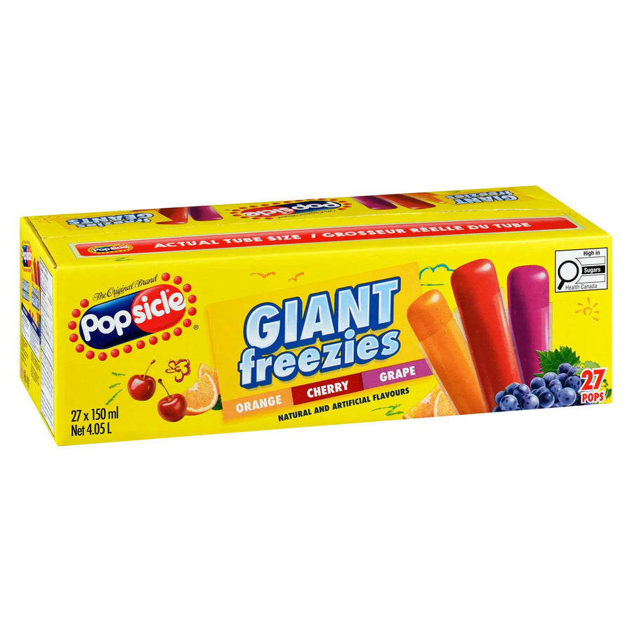 Popsicle Freeze Pops 150 mL (Pack of 27) Imported Exotic Freezies Montreal Quebec Canada Snaxies