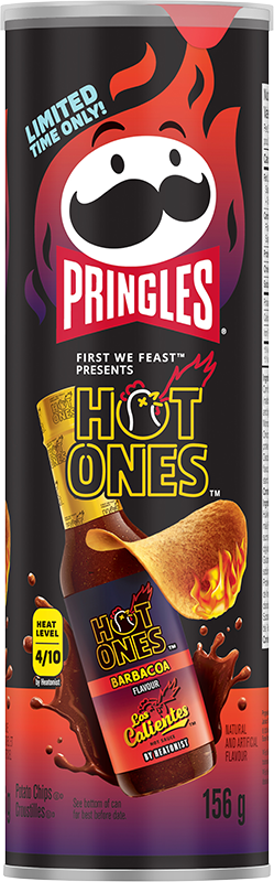 Pringles Hot Ones Los Calientes Barbacoa Chips 156 g Exotic Snacks Montreal Quebec Canada Snaxies
