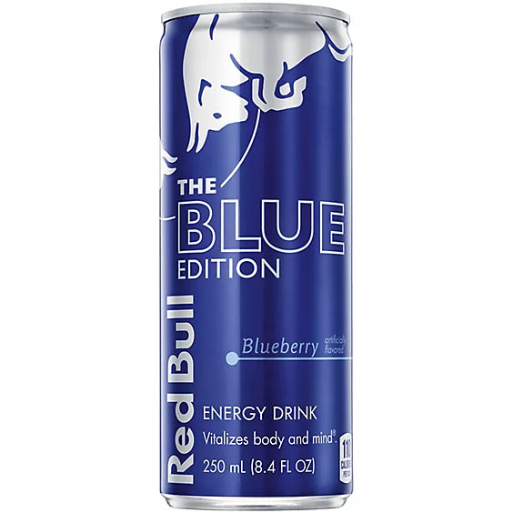 Red Bull Blue Edition (Blueberry) 250 mL Exotic Drinks Montreal Quebec Canada Snaxies