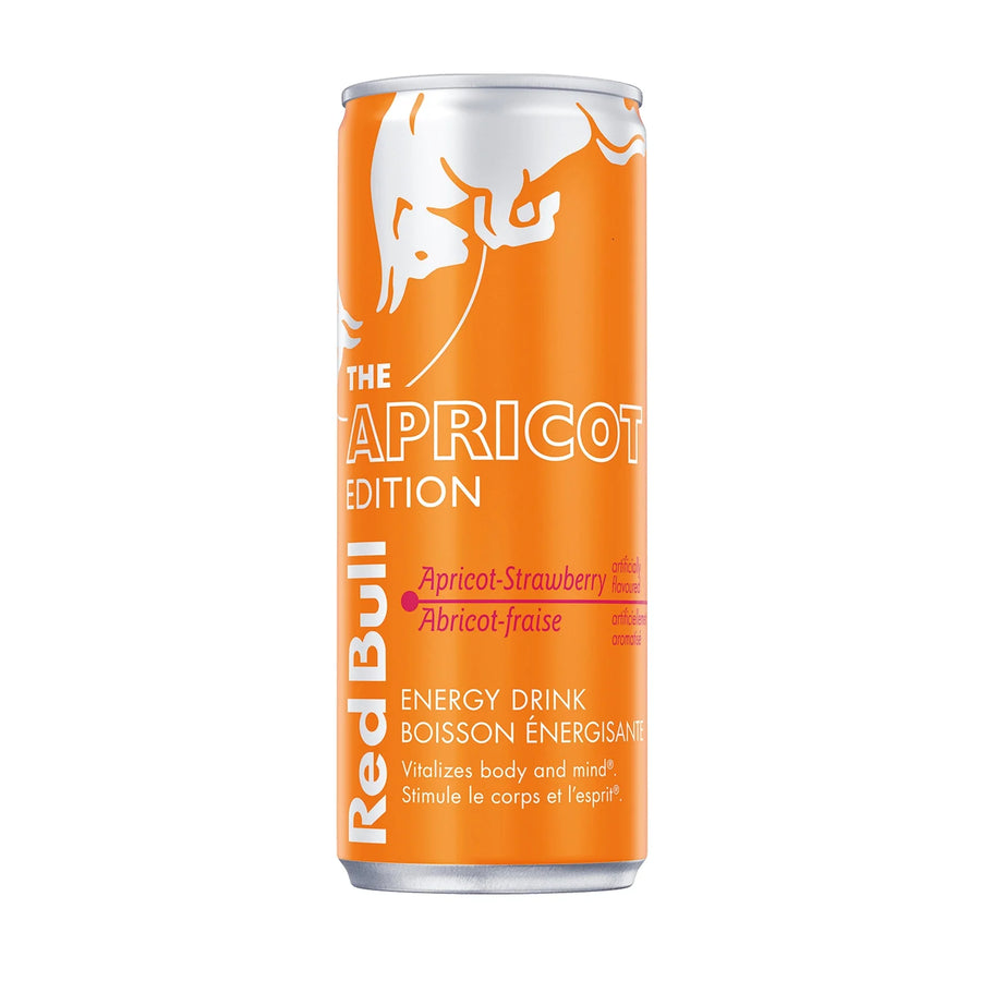 Red Bull Strawberry Apricot 250 mL Imported Exotic Energy Drinks Montreal Quebec Canada Snaxies