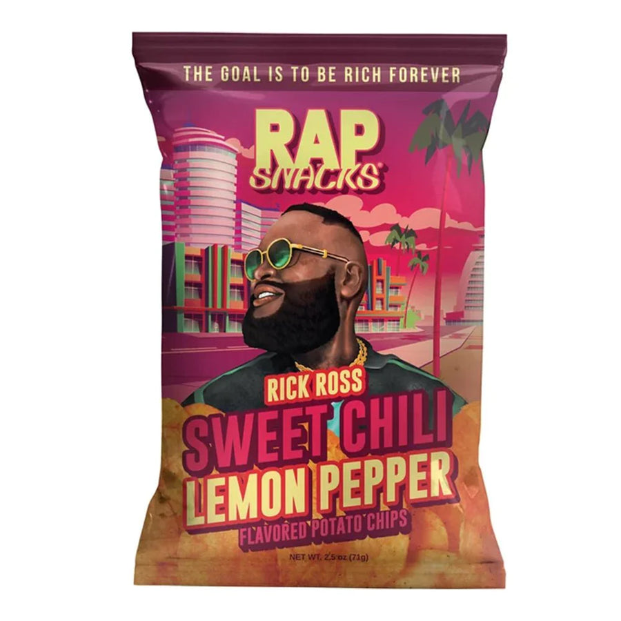 Rap Snacks Rick Ross Sweet Chili Lemon Pepper Potato Chips 71 g Exotic Snacks Montreal Quebec Canada Snaxies