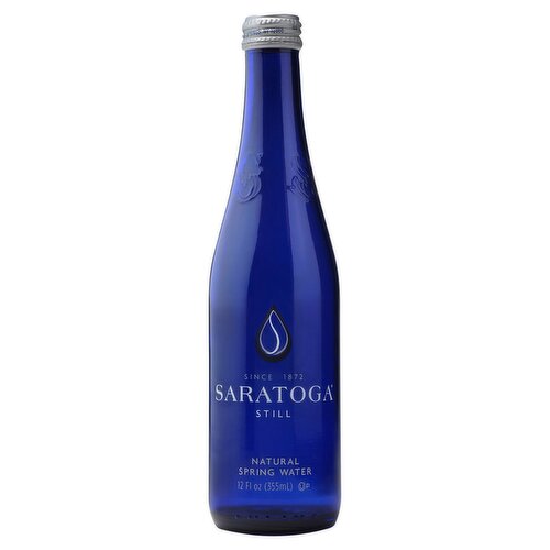SARATOGA Natural Still Spring Water (Glass Bottle) 355 mL Imported Exotic Drinks Montreal Quebec Canada Snaxies