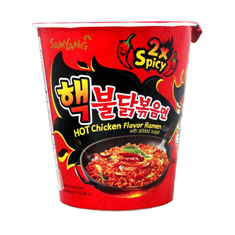Samyang Buldak Ramen 2x Spicy Cup 70 g Snaxies Exotic Snacks Montreal Quebec Canada