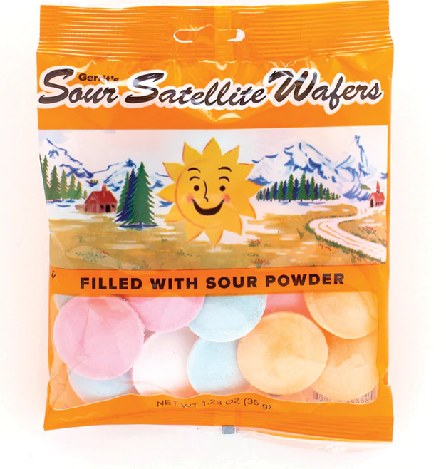 Satellite Wafers Sour 35 g Exotic Candy Montreal Quebec Canada Snaxies