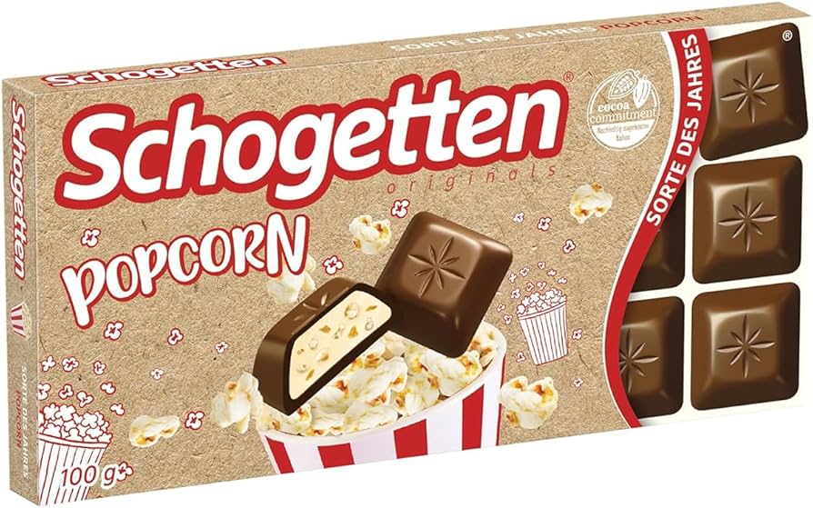 Schogetten Popcorn Chocolate 100 g Snaxies Exotic Chocolate Montreal Canada