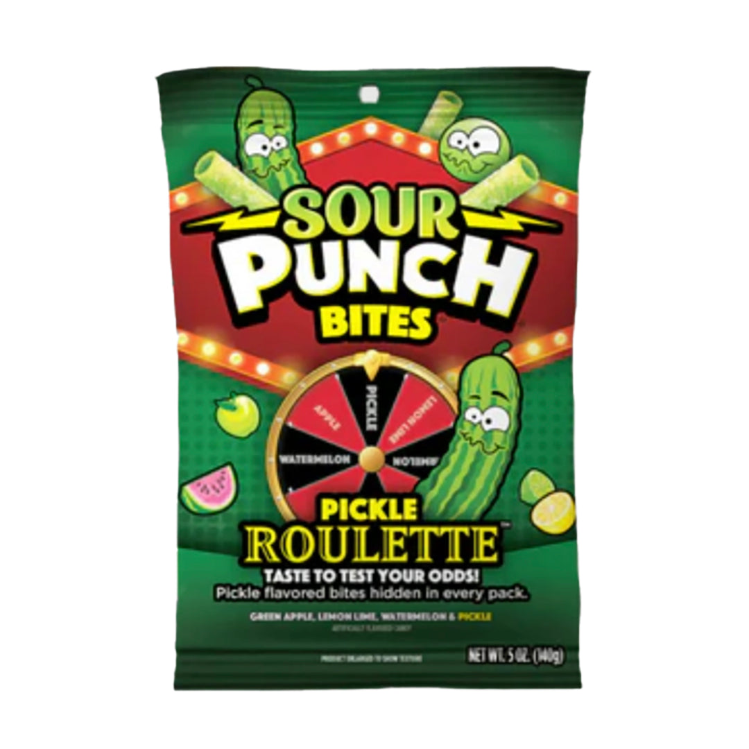 Sour Punch Pickle Roulette Straws 140 g Exotic Candy Montreal Quebec Canada Snaxies