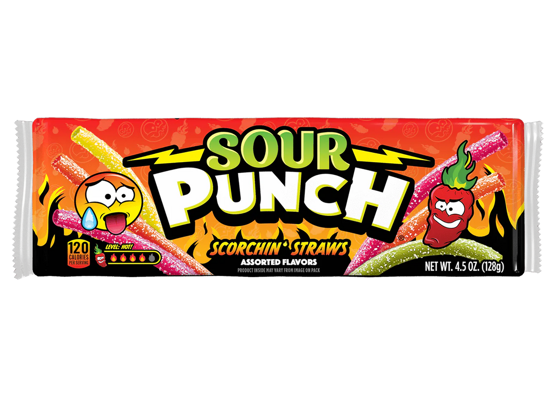 Sour Punch Scorchin' Straws 128 g Exotic Candy Montreal Quebec Canada Snaxies