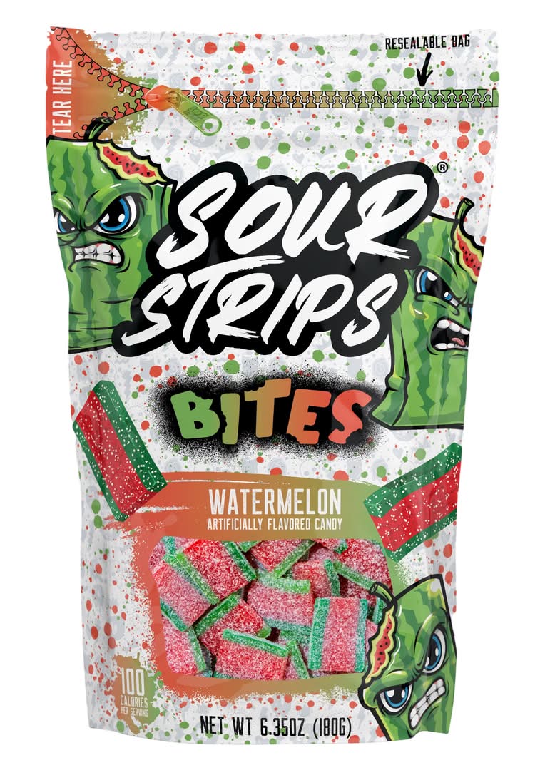 Sour Strips Bites Watermelon 180 g Exotic Candy Montreal Quebec Canada Snaxies