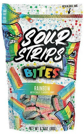 Sour Strips Bites Rainbow 180 g  Exotic Candy Snaxies 
Montreal Quebec Canada