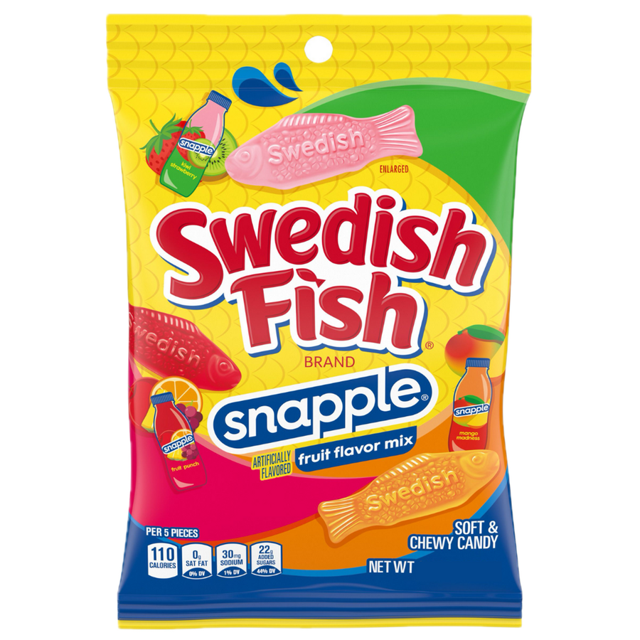 Swedish Fish Snapple 102 g Exotic Candy Snaxies Montreal Quebec Canada