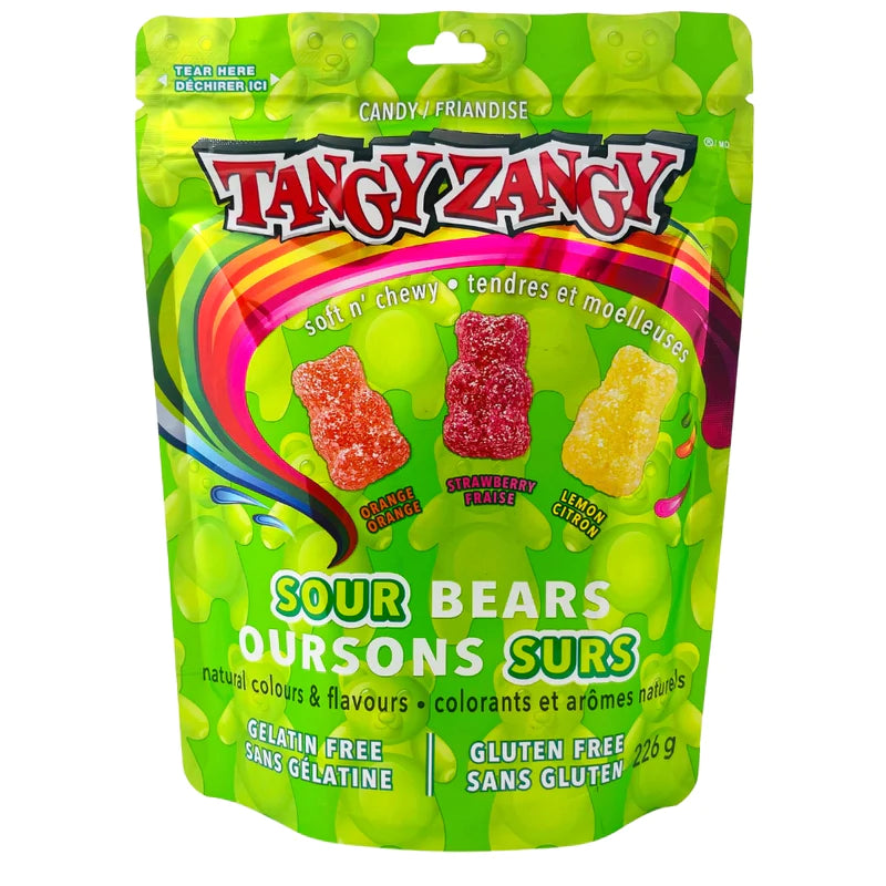 Tangy Zangy Sour Bear Bag 226g Snaxies Exotic Snacks Montreal Quebec CanadA