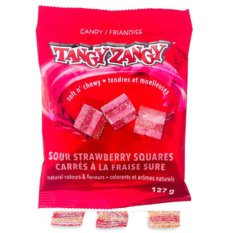 Tangy Zangy Strawberry Square 127g Montreal Quebec Canada Snaxies