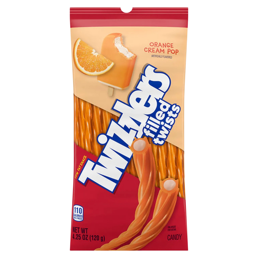 Twizzlers Filled Twists Orange Cream Pop Flavour 120 g Imported Exotic Candy Montreal Quebec Canada Snaxies