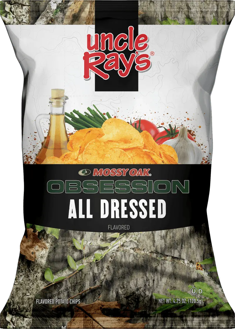 Uncle Ray's Mossy Oak Obsession All Dressed Potato Chips 85 g Exotic Snacks Snaxies Montreal Quebec Canada 