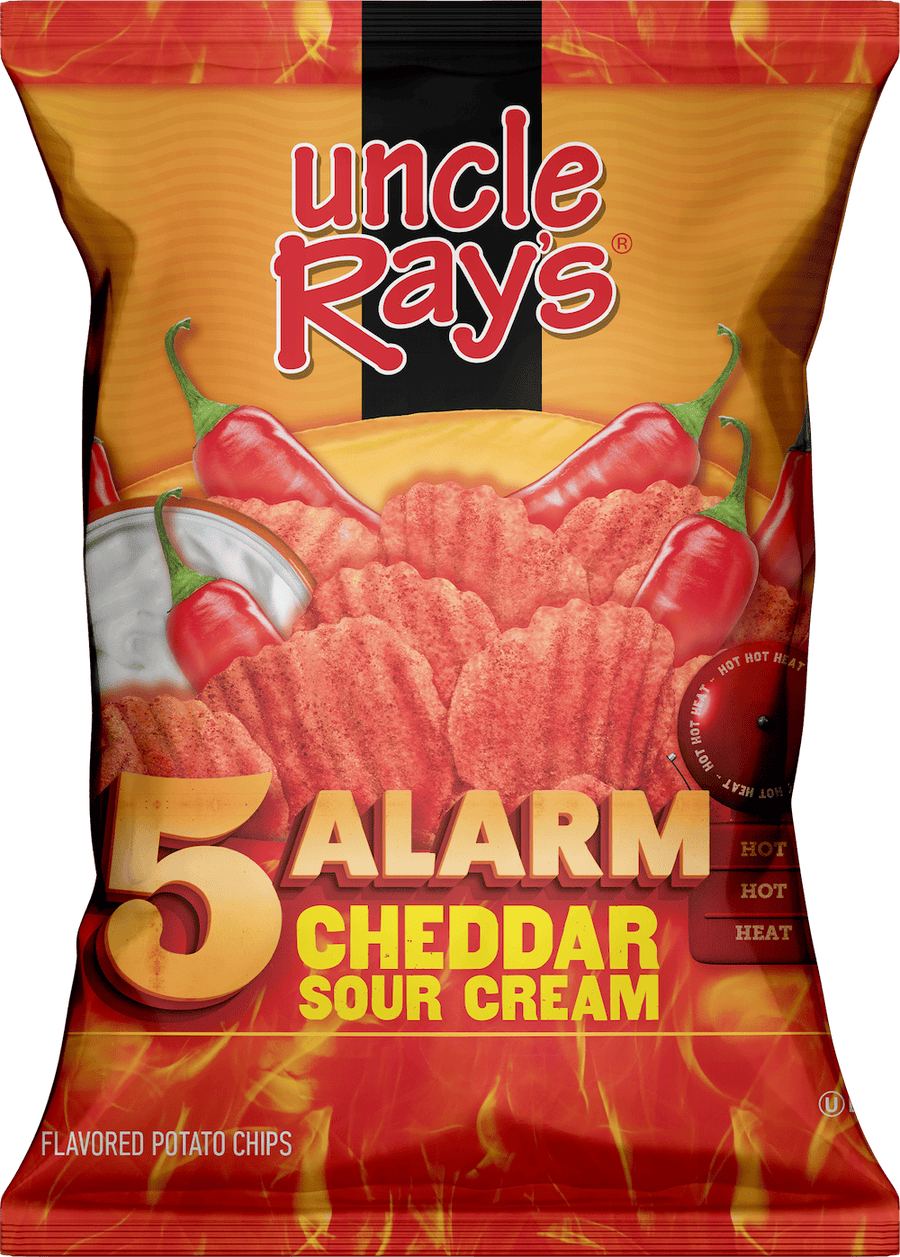 Uncle Ray's 5 Alarm Cheddar & Sour Cream 85 g Snaxies Exotic Snacks Montreal Quebec Canada