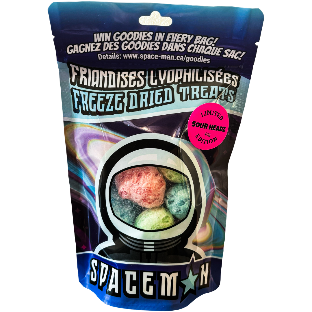 Spaceman Sour Headz 40 g Candy Montreal Quebec Canada Freeze Dried