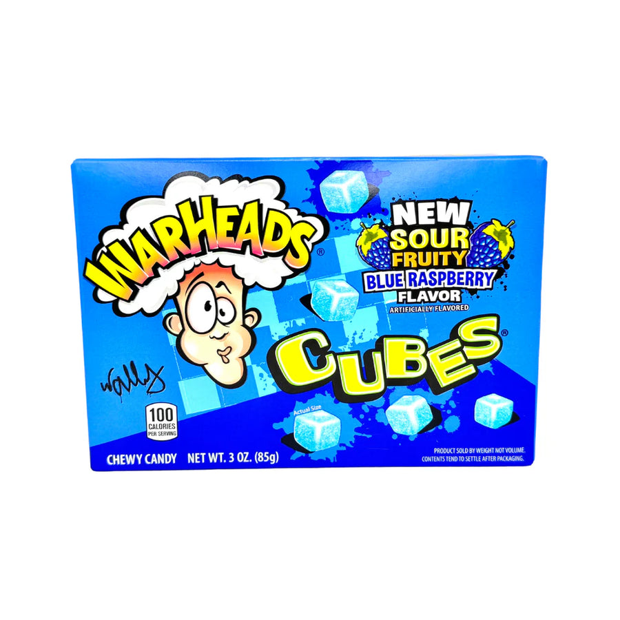 Warheads Blue Raspberry Cubes Theatre Box 85 g Exotic Candy Store Montreal Quebec Canada Snaxies