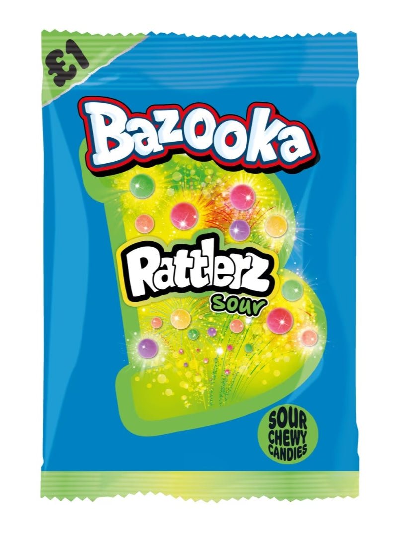 Bazooka Rattlerz Sour 100 g Exotic Snacks snaxies Montreal Quebec Canada