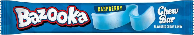 Bazooka Blue Raspberry Chew Bar 14 g Exotic Snacks Snaxies Montreal Quebec Canada