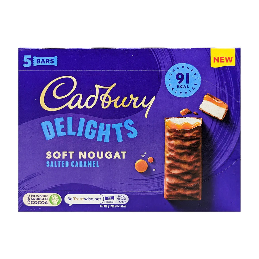 Cadbury Delights Salted Caramel 5-Pack Chocolate Bar 110 g Exotic Snacks Snaxies Montreal Quebec Canada