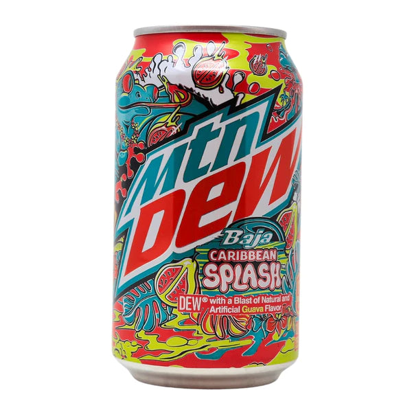 Mountain Dew Baja Caribbean Splash Can 355 ml Snaxies Drink Montreal Quebec Canada