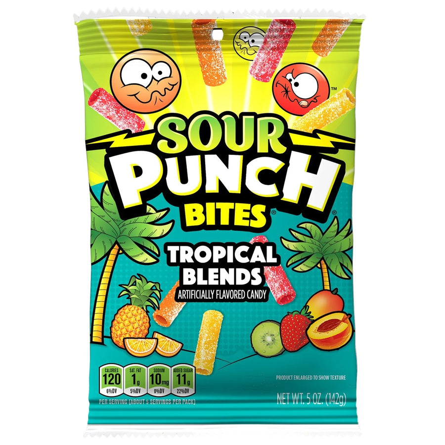 Sour Punch Bites Tropical 142 g Snaxies Exotic Snacks Montreal Quebec Canada