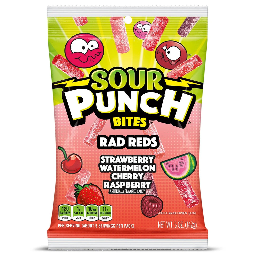 Sour Punch Bites Rad Reds 142 g Snaxies Exotic Snacks Montreal Quebec Canada
