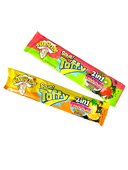 Warheads 2-in-1 Tropical Taffy Bar 42 g Snaxies Exotic Snacks Montreal Quebec Canada