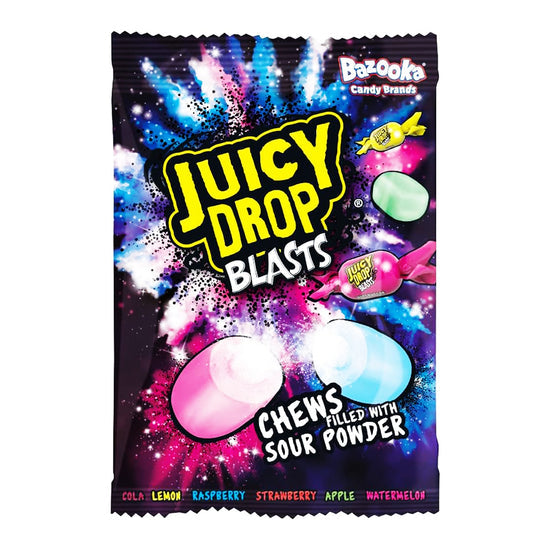 Bazooka Juicy Drop Blasts 120 g Exotic Snacks Snaxies Montreal Quebec Canada