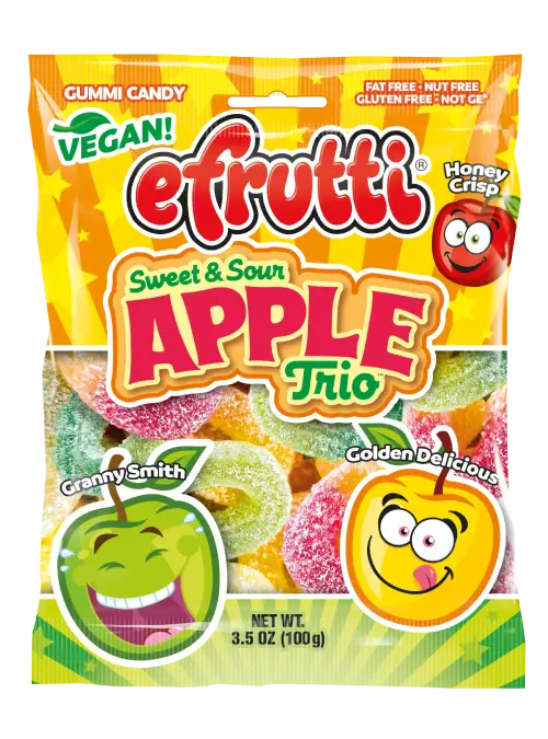 eFrutti Sweet & Sour Apple Trio 100 g Exotic Candy Montreal Quebec Canada Snaxies