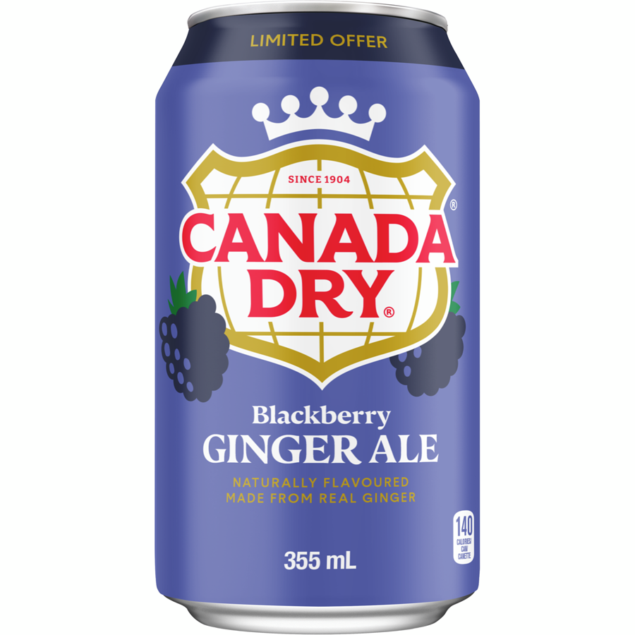 Canada Dry Blackberry Ginger Ale 355 ml Snaxies Exotic Drinks Montreal Quebec Canada