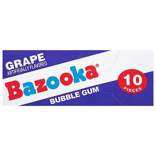 Bazooka Bubble Gum Grape Wallet Pack 60 g Snaxies Exotic Snacks Montreal Quebec Canada