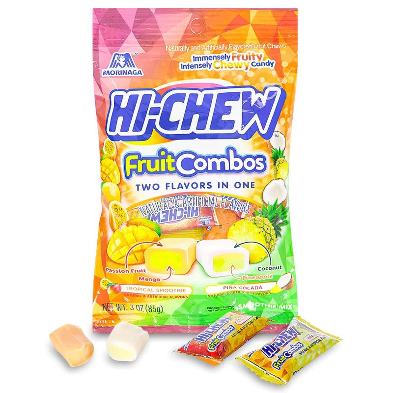 Hi-Chew  Fruit Combos Bag (Tropical Smoothie & Pina Colada) 85g Montreal Quebec Canada Snaxies