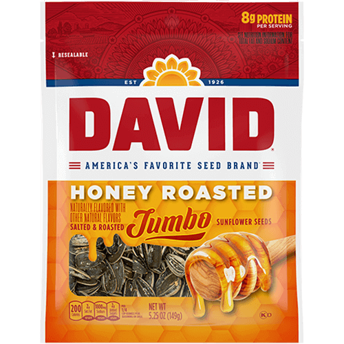 David Jumbo Honey Roasted Sunflower Seeds 149 g Exotic Snacks Snaxies Montreal Quebec Canada