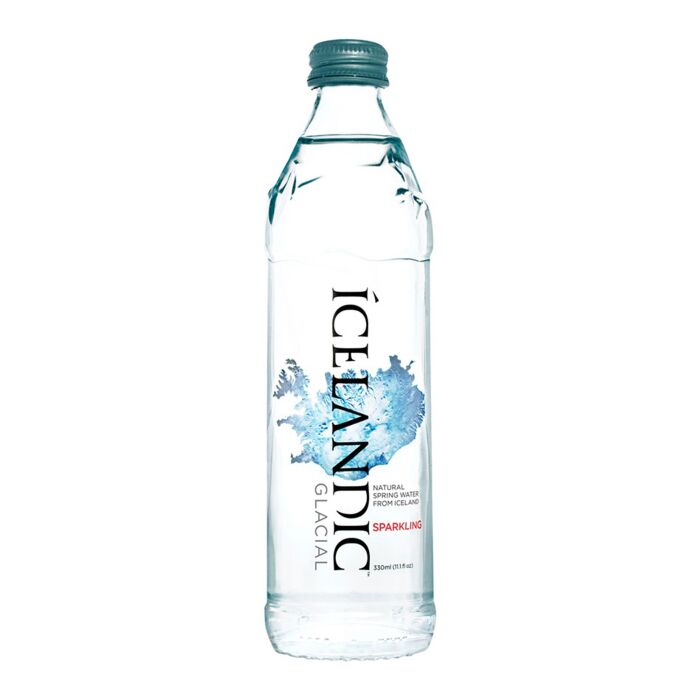 Icelandic Glacial Carbonated Water Glass Bottle 330 mL Drinks  Snaxies Montreal Quebec Canada