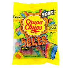 Chupa Chups Mini Belts sour 90 g Exotic Gummies Snaxies Montreal Quebec Canada