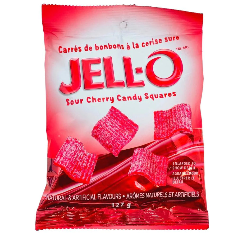 Jell-o Sour Cherry Square 127g Montreal Quebec Canada Snaxies