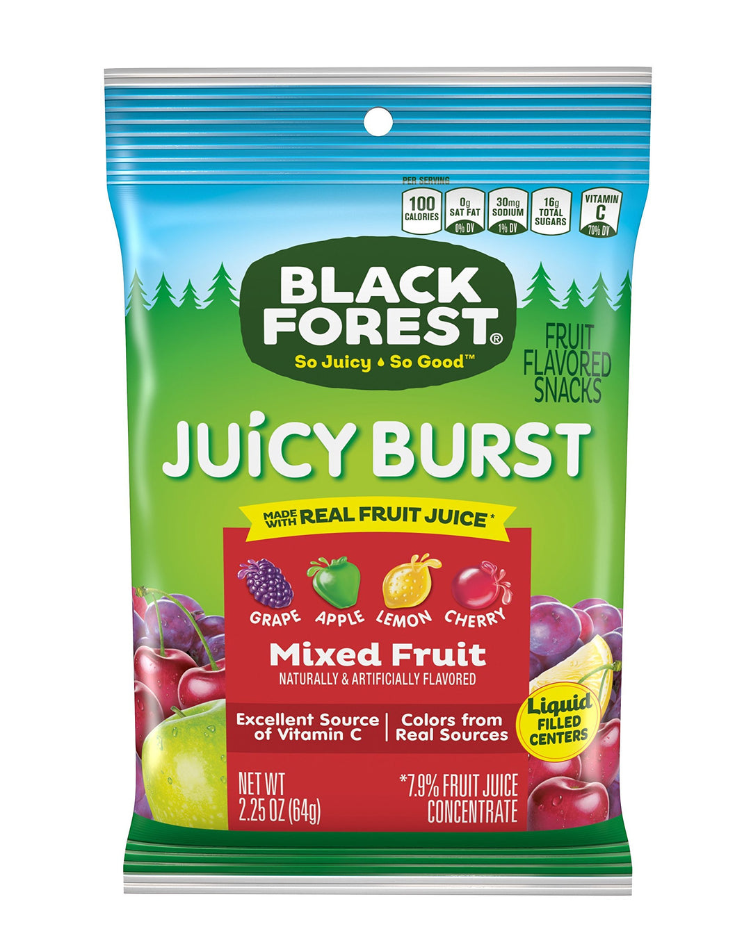 *Best Before 24.02.20* Black Forest Juicy Burst Mixed Fruit 64 g