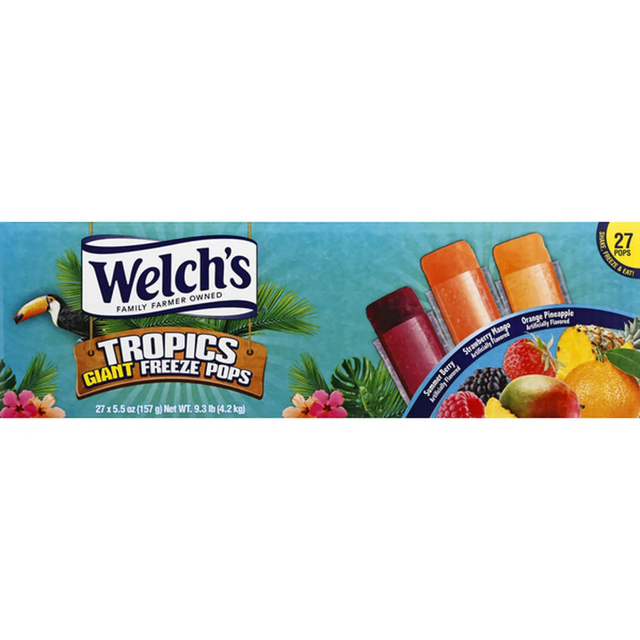 Welch's Tropics Orange Pineapple Freeze Pops 157 mL Exotic Snacks Ice cream Snaxies Montreal Quebec Canada
