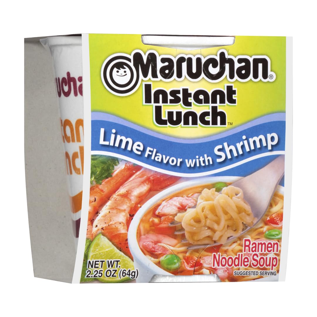 Maruchan Ramen Noodle Soup Cup Lime Shrimp Flavour 64 g Exotic Snacks Montreal Quebec Canada Snaxies